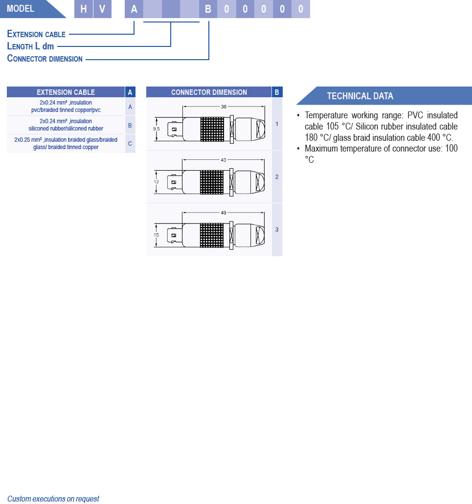 extension cables with connectortype lemo