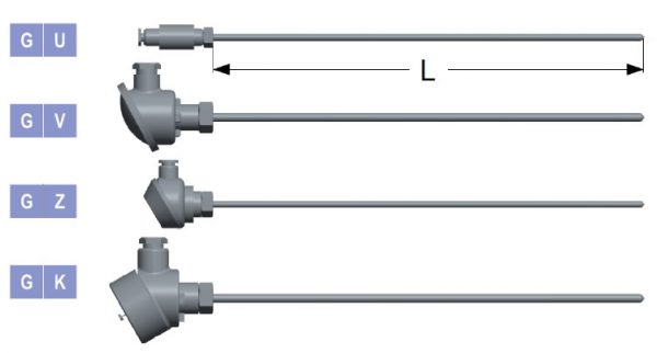 Termocoppie serie ossido minerale con testina di connessione lisce