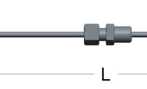 Mineral insulated thermocouples series (MgO) with miniature type compensated connector and compression fitting