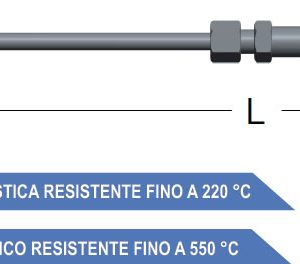 termocoppie serie ossido minerale con connettore compensato standard e raccordo scorrevole