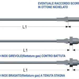 Termoresistenze serie tutto cavo con cavo in teflon
